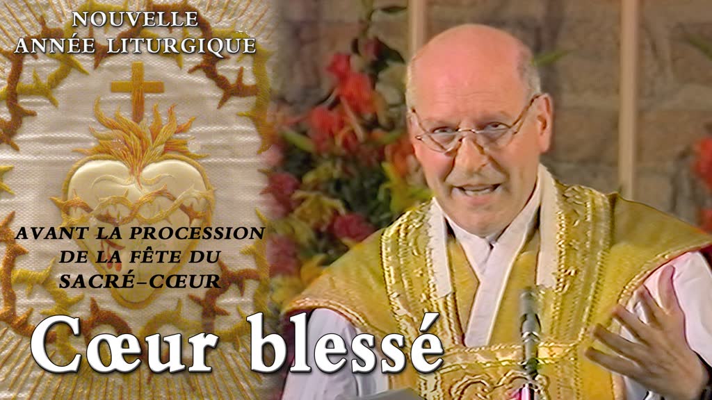 Avant la procession de la fête du Sacré-Cœur : Cœur blessé.