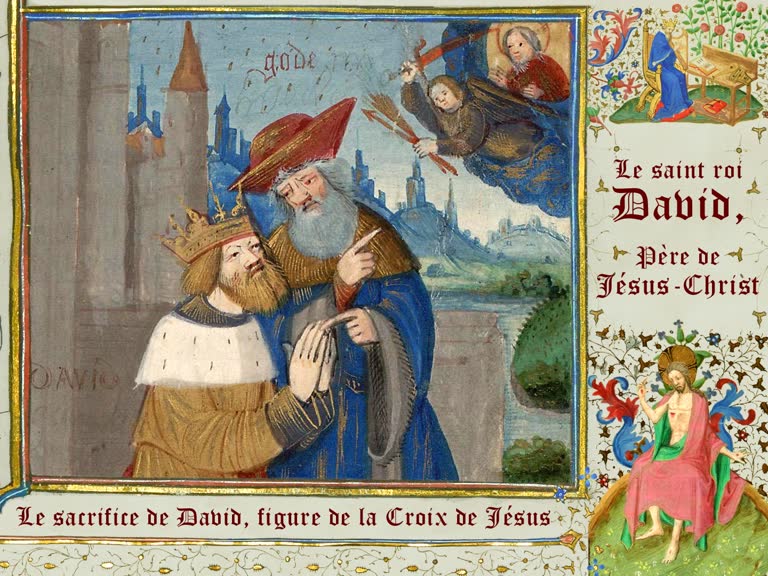 Le sacrifice de David, figure de la Croix de Jésus.